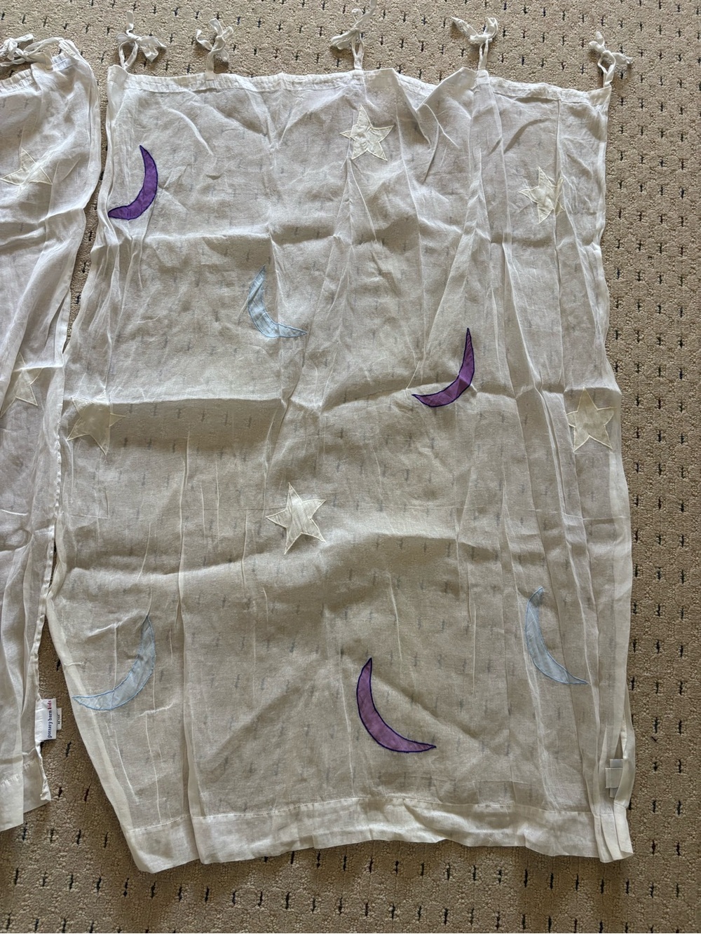 Pottery Barn Kids Moon & Star Curtains Window Sheer Panels - Picture 2 of 10